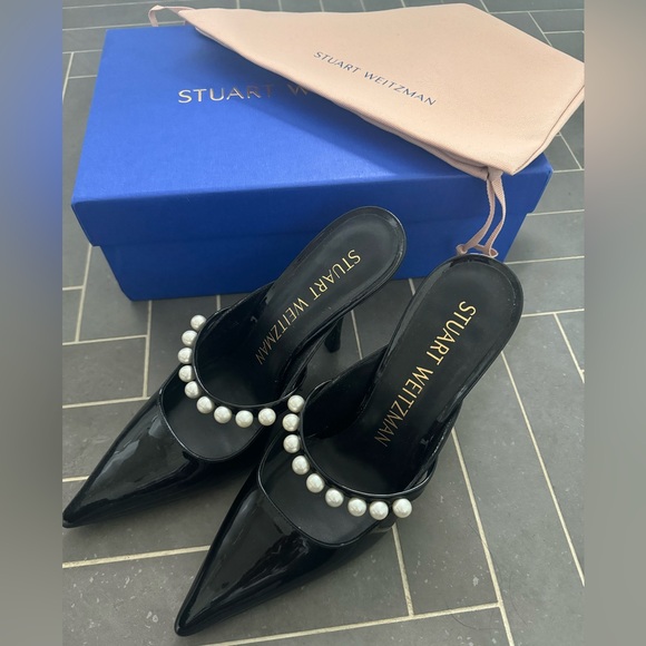 Stuart Weitzman Goldie 100 Pointed Toe Embellished High Heel Pumps - Picture 2 of 3